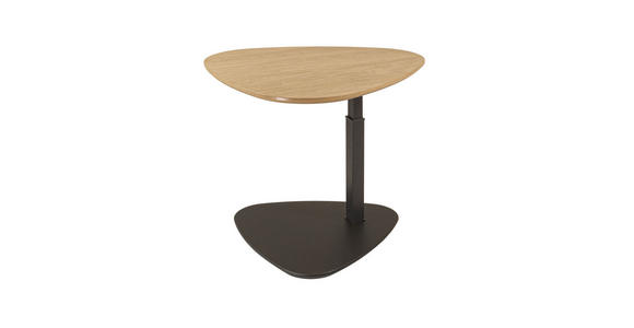 BEISTELLTISCH 75/75/47-65 cm Wildeiche furniert Anthrazit, Wildeiche Freiform  - Wildeiche/Anthrazit, Natur, Holz/Holzwerkstoff (75/75/47-65cm) - Novel