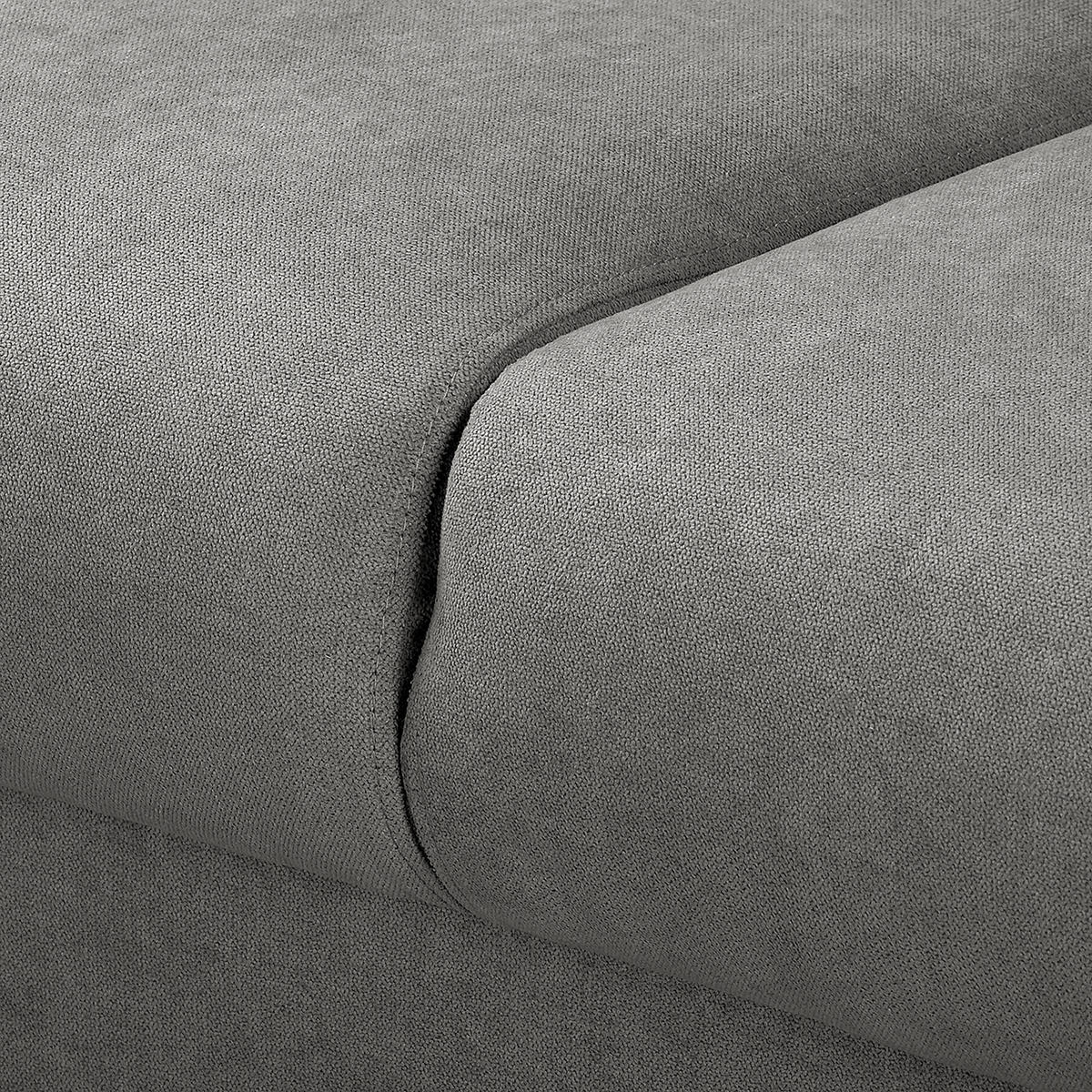 ECKSOFA Beata Grau Mikrofaser  - Wengefarben/Grau, Design, Holz/Textil (230/150cm) - Livetastic