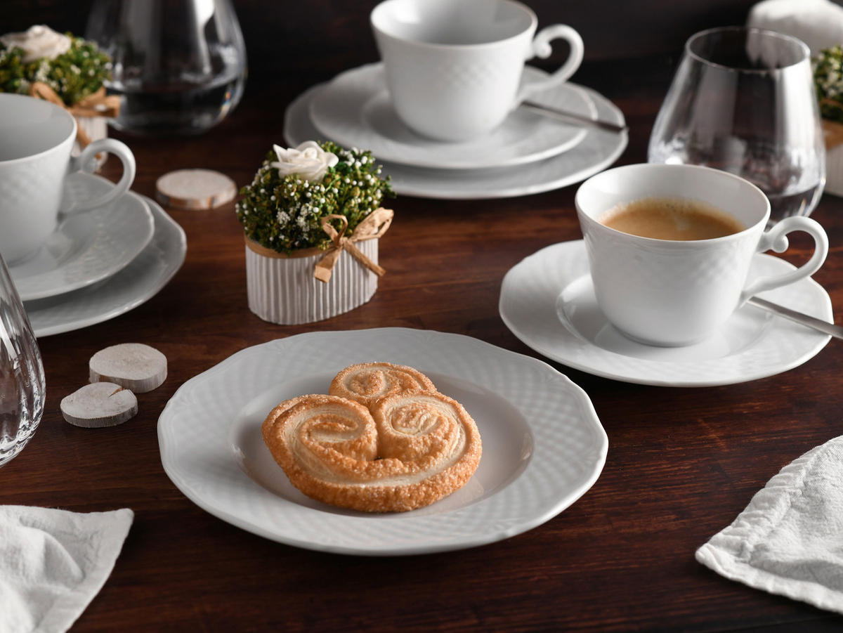 KAFFEESERVICE Weiß Arianne Weiss 18-teilig  - Weiß, Basics, Keramik - Creatable