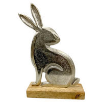 DEKOHASE - Silberfarben/Braun, Lifestyle, Holz/Metall (7/11,5/4cm)