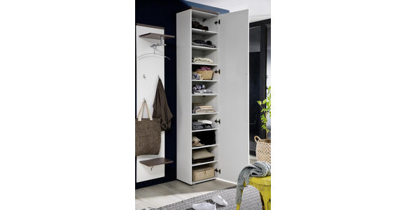 GARDEROBE 4-teilig  in 301/233/35 cm  - Braun/Weiß, Design, Glas/Holzwerkstoff (301/233/35cm) - Moderano