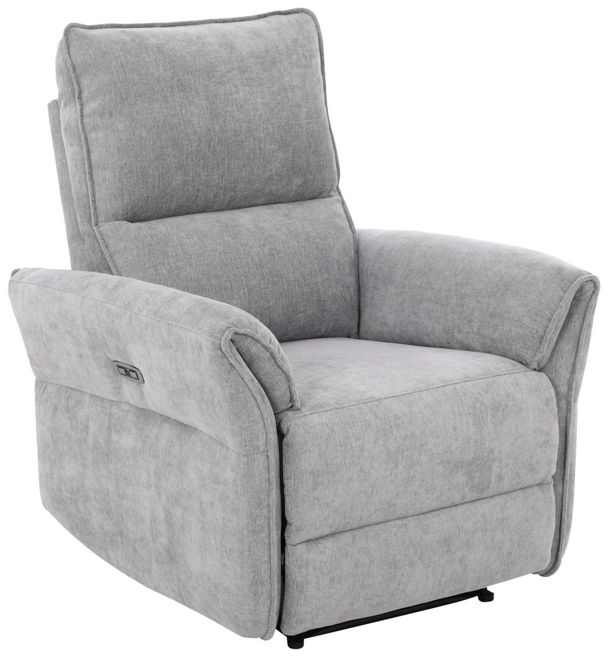 FERNSEHSESSEL  mit Webstoff Grau  - Schwarz/Grau, MODERN, Kunststoff/Textil (86/103/92cm) - Livetastic