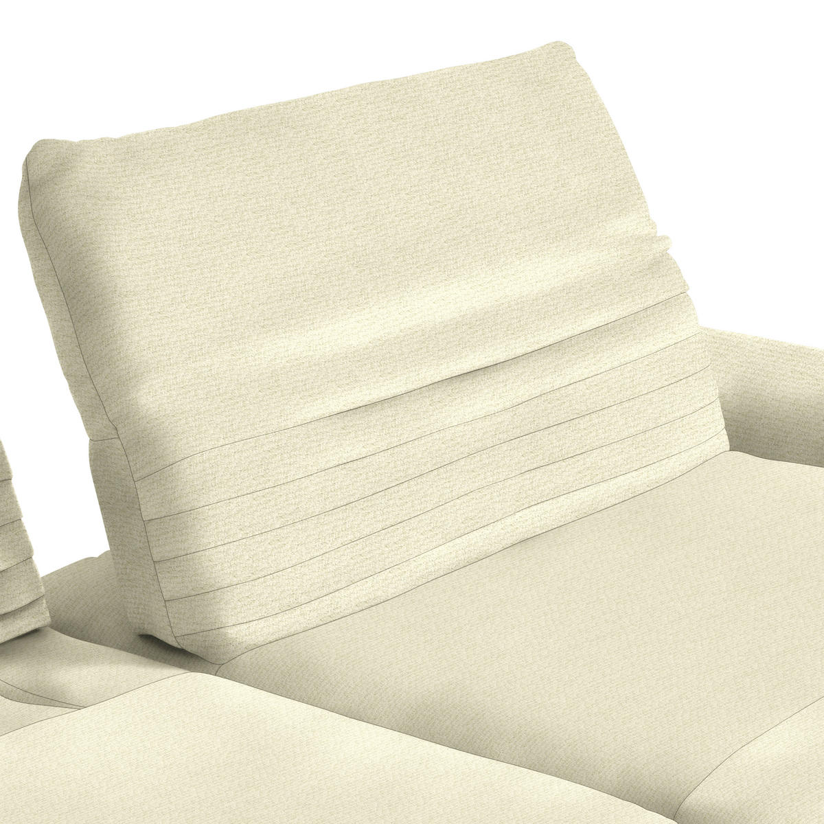 ECKSOFA in Chenille Creme  280/170-195 cm  - Creme/Schwarz, Design, Textil/Metall (280/170-195cm) - Dieter Knoll