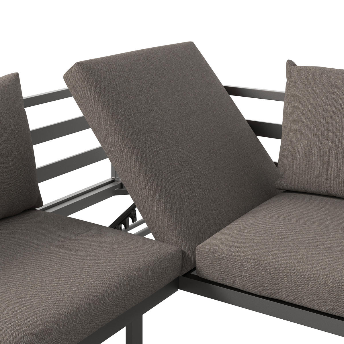 GARTENSET  6-teilig  - Dunkelgrau/Anthrazit, Design, Glas/Textil (212.5/74/176cm) - Ambia Garden