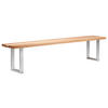 SITZBANK 220/50/40 cm  in Eichefarben, Edelstahlfarben  - Edelstahlfarben/Eichefarben, Design, Holz/Metall (220/50/40cm) - Novel