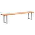 SITZBANK 220/50/40 cm  in Eichefarben, Edelstahlfarben  - Edelstahlfarben/Eichefarben, Design, Holz/Metall (220/50/40cm) - Novel