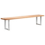 SITZBANK 220/50/40 cm  in Eichefarben, Edelstahlfarben  - Edelstahlfarben/Eichefarben, Design, Holz/Metall (220/50/40cm) - Novel
