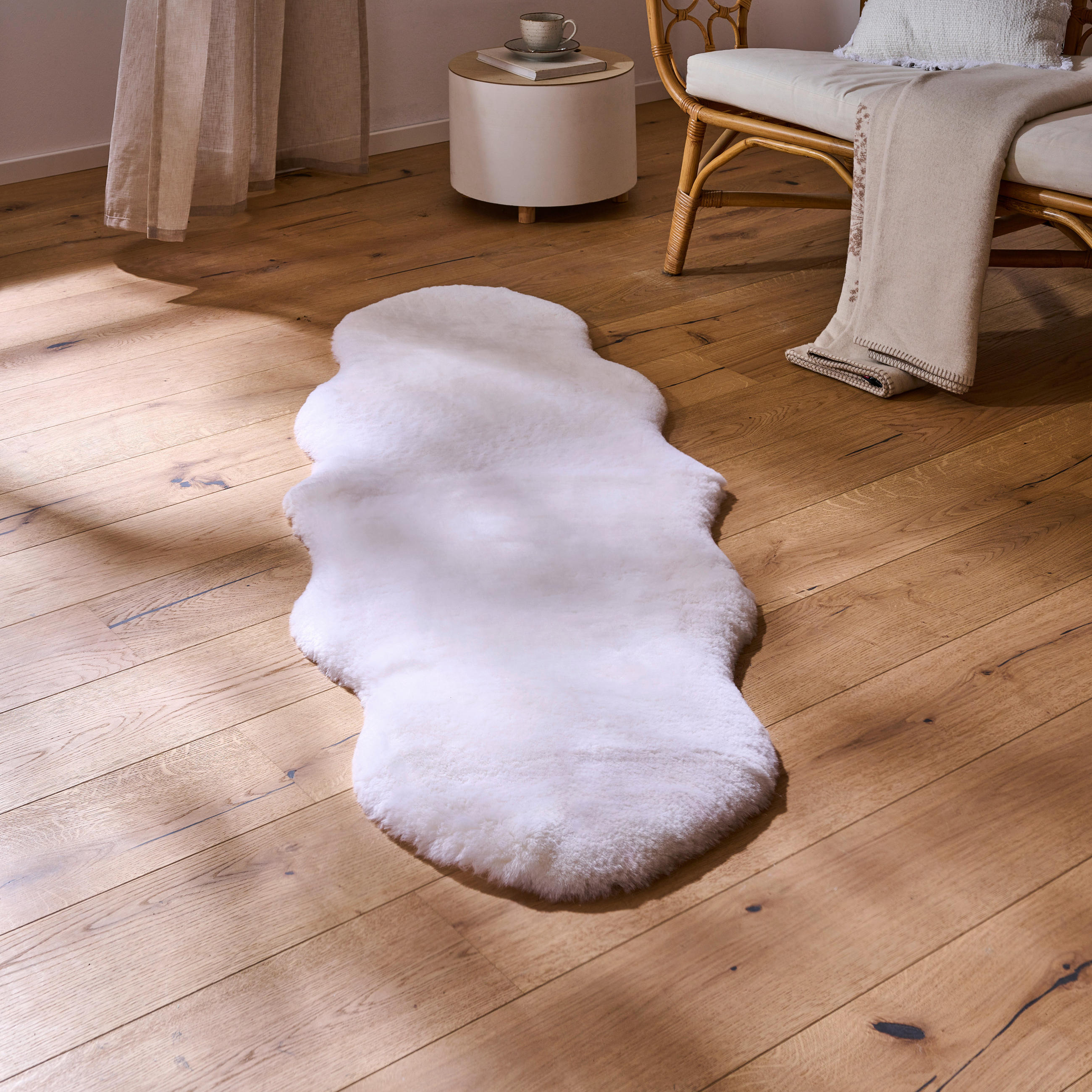 SCHAFFELL 55/160 cm - Weiss, Trend, Fell (55/160cm) - Linea Natura