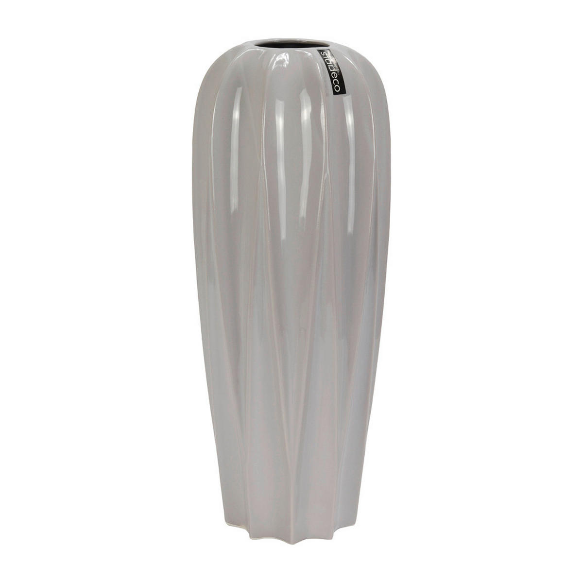 VÁZA, keramika, 39,5 cm - světle šedá, Basics, keramika (39,5cm)