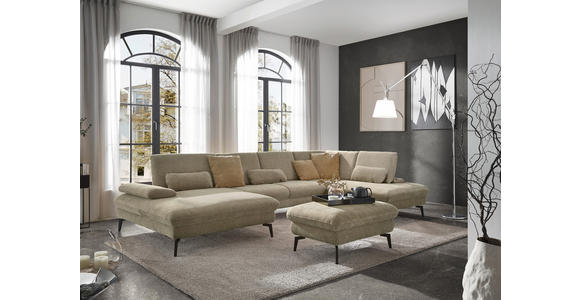 WOHNLANDSCHAFT in Webstoff Beige - Beige/Schwarz, Design, Textil/Metall (157/354/208cm) - Dieter Knoll