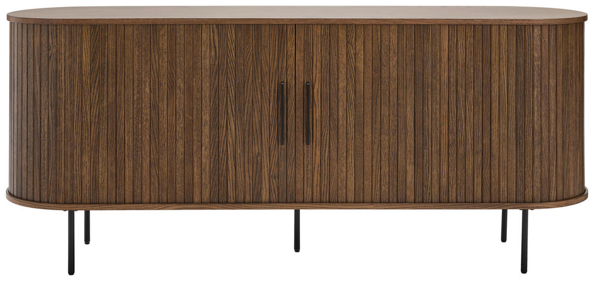 SIDEBOARD Schwarz, Eiche dunkel  180/76/45 cm  - Eiche dunkel/Schwarz, Trend, Holz/Holzwerkstoff (180/76/45cm) - Xora