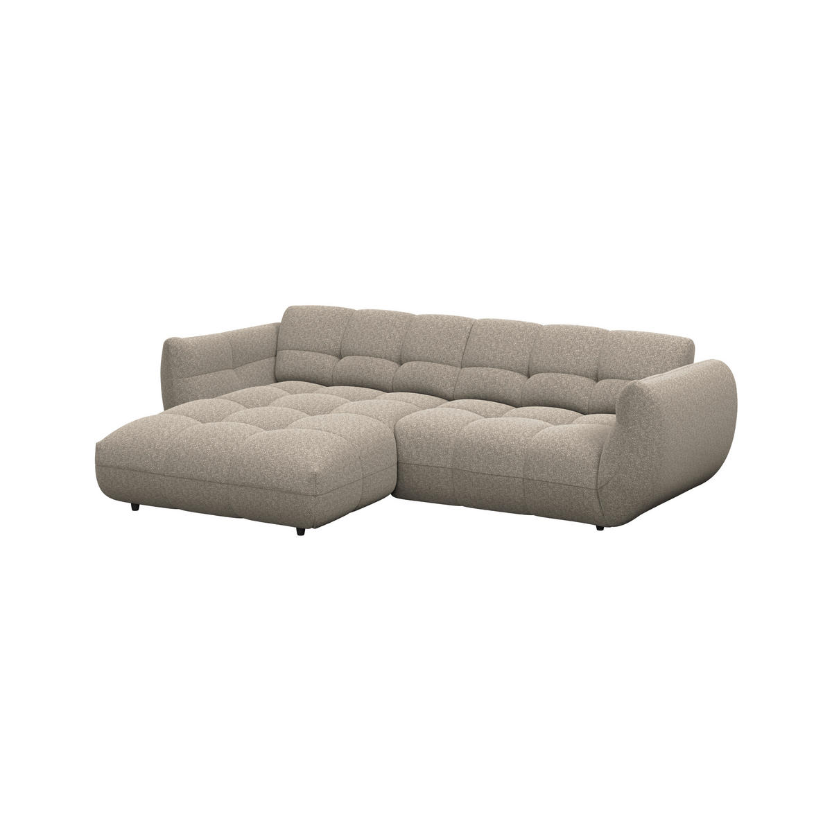 ECKSOFA Beige Chenille  - Dunkelgrün/Beige, Trend, Kunststoff/Textil (178/280cm) - MID.YOU