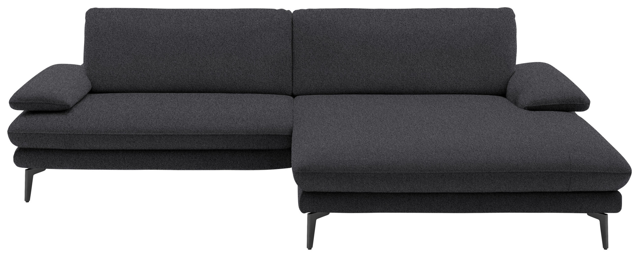 ECKSOFA Anthrazit Webstoff  - Anthrazit/Schwarz, Design, Textil/Metall (284/184cm) - Dieter Knoll
