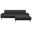ECKSOFA Anthrazit Webstoff  - Anthrazit/Schwarz, Design, Textil/Metall (284/184cm) - Dieter Knoll
