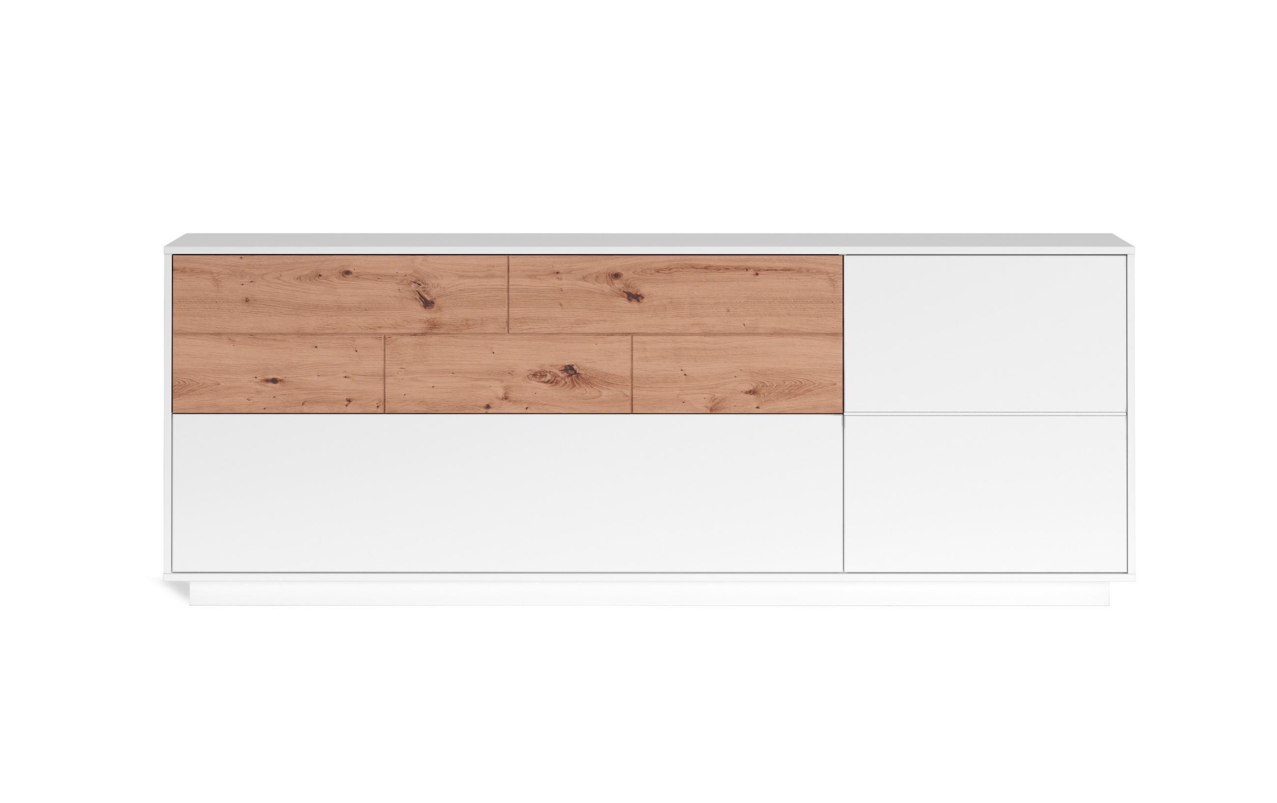 SIDEBOARD 205/77/44 cm  in Weiß, Eiche Artisan  - Weiß/Eiche Artisan, MODERN, Holzwerkstoff (205/77/44cm) - Carryhome