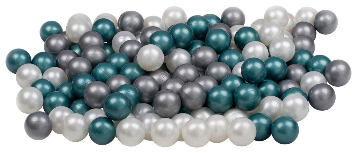 BÄLLESET  - Türkis/Silberfarben, Trend, Kunststoff (7cm) - Jimmylee