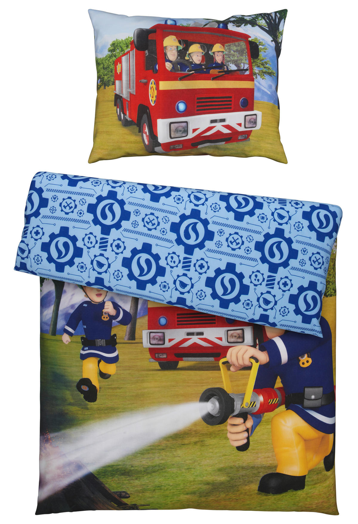 DĚTSKÉ POVLEČENÍ POŽÁRNÍK SAM 140/200 cm  - vícebarevná, Konvenční, textil (140/200cm)