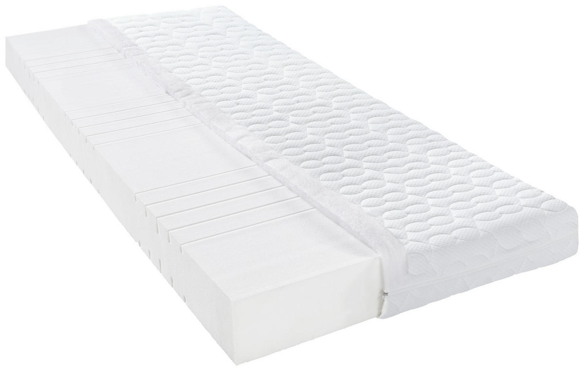 KALTSCHAUMMATRATZE 80/200 cm Höhe ca. 16 cm  - Weiß, Basics, Textil (80/200cm) - Sleeptex
