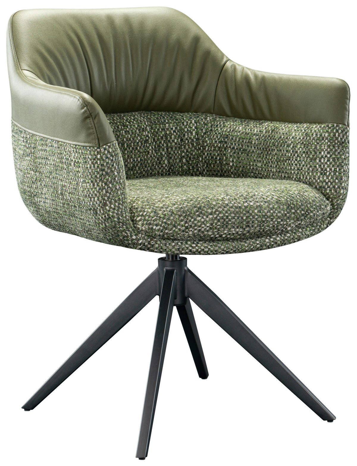 ARMLEHNSTUHL  in Eisen Mikrofaser, Webstoff  - Schwarz/Grün, Design, Textil/Metall (62/83/60cm) - Novel