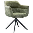 ARMLEHNSTUHL  Sitzfläche 360° drehbar Webstoff, Mikrofaser  - Schwarz/Grün, Design, Textil/Metall (62/83/60cm) - Novel