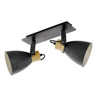 STROPNÉ BODOVÉ SVIETIDLÁ, 40 W/E27, 48/14/24 cm - hnedá/biela, Natur, kov/drevo (48/14/24cm) - Eglo