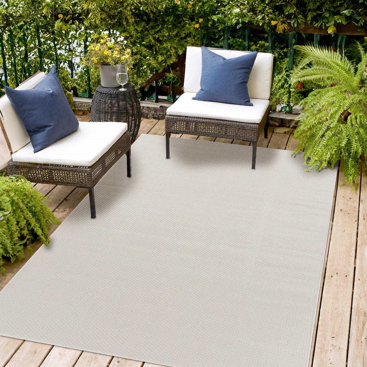 OUTDOORTEPPICH 200/280 cm Columbia Meliert Weiß  - Weiß, Design, Textil (200/280cm) - Novel