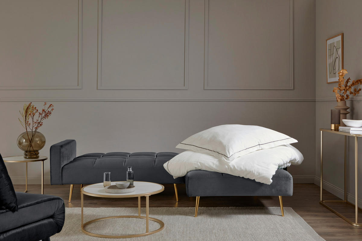 ECKSCHLAFSOFA CHILLAX POSH CORNER EU Grau, Platinfarben Samt  - Platinfarben/Goldfarben, MODERN, Holz/Textil (244/150cm) - Livetastic