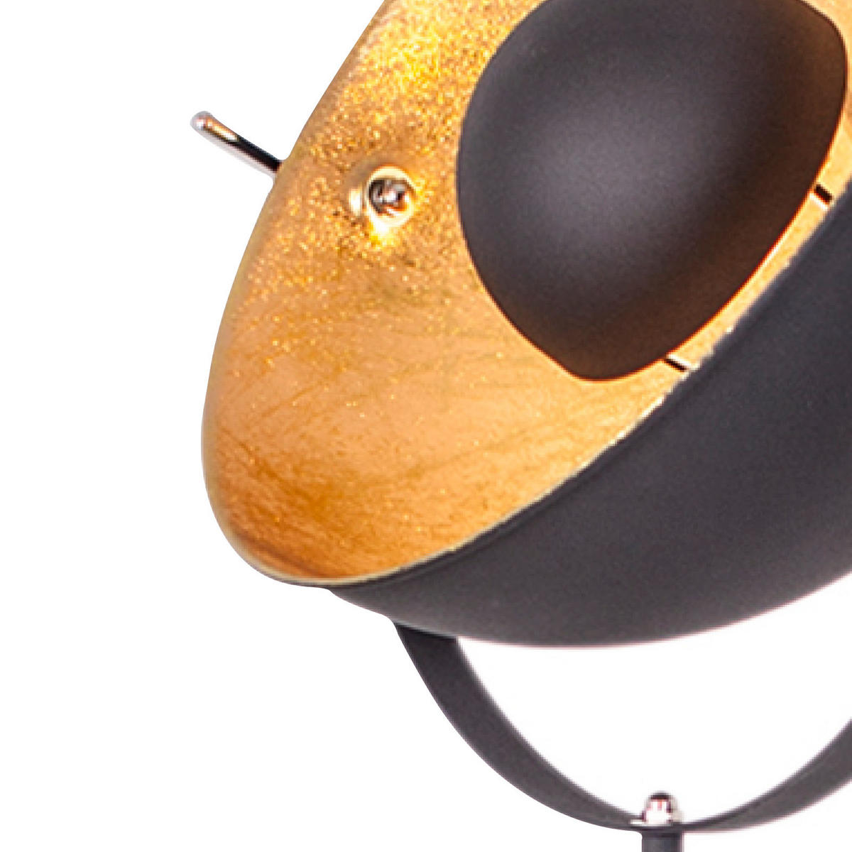STEHLEUCHTE Captain Mini 38,5/145 cm   - Goldfarben/Schwarz, LIFESTYLE, Metall (38,5/145cm) - By Rydéns
