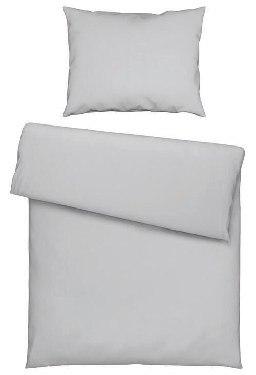 POSTELJNINA Uni 140/220 cm saten srebrne barve  - srebrne barve, Basics, tekstil (140/220cm) - Novel