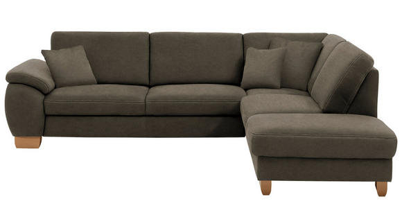 ECKSOFA in Mikrofaser Fango  286/236 cm  - Wildeiche/Fango, Natur, Holz/Textil (286/236cm) - Voleo
