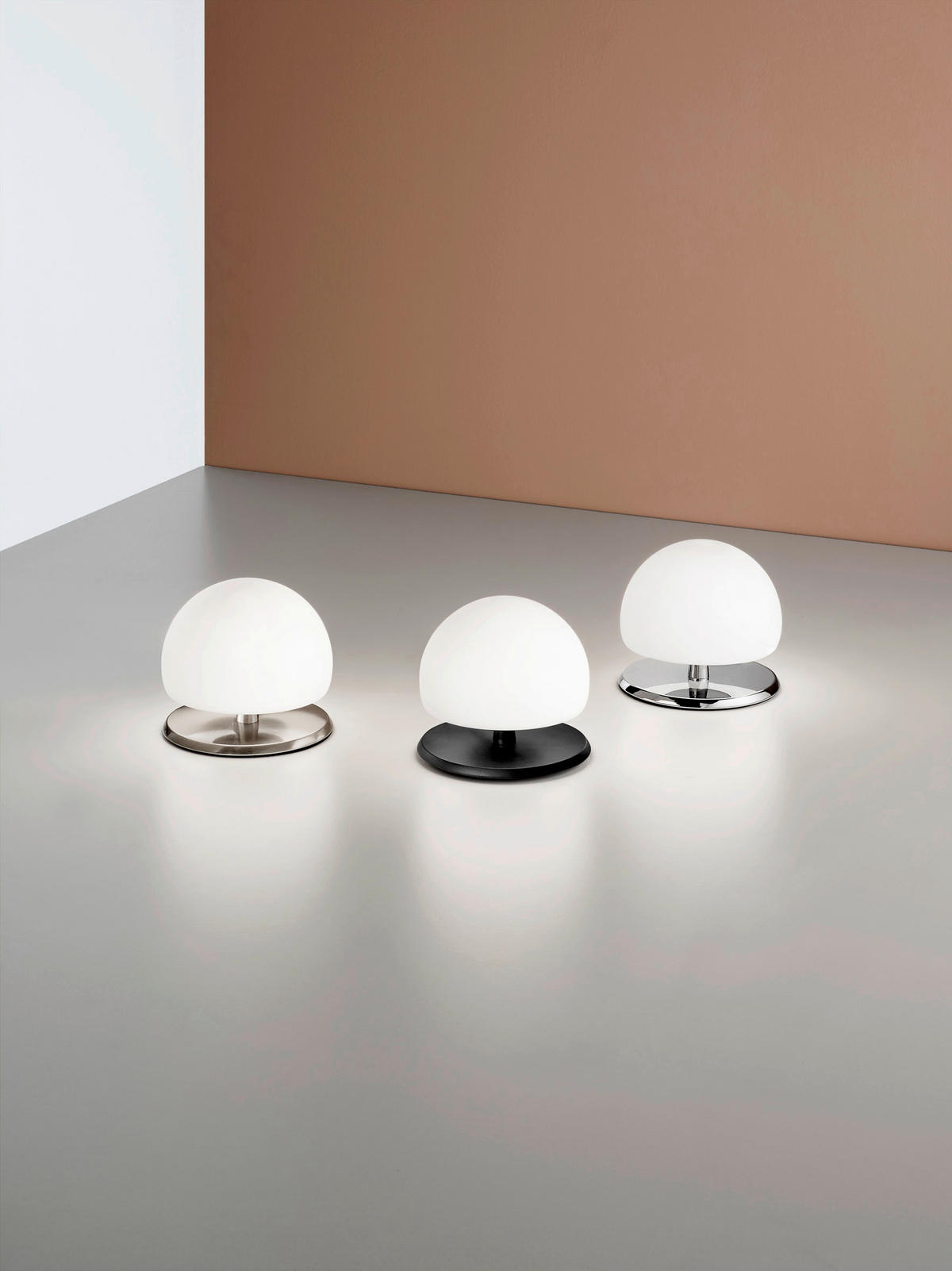 LED-TISCHLEUCHTE MORGANA 15/13 cm   - Chromfarben/Weiß, Basics, Glas/Metall (15/13cm) - Fabas Luce
