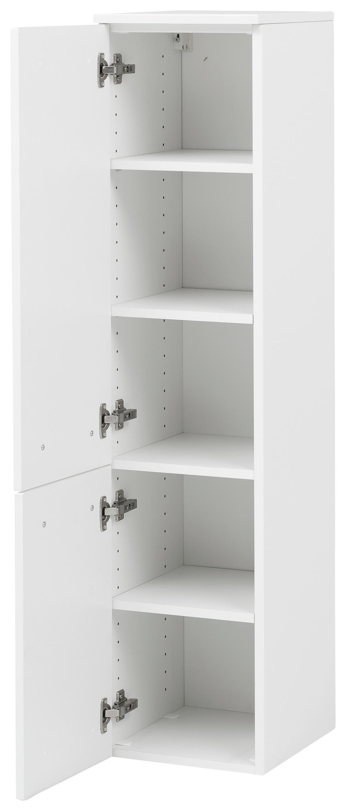 MIDISCHRANK 30/130/35 cm  - Weiss/Edelstahlfarben, Konventionell, Holzwerkstoff/Metall (30/130/35cm) - Held