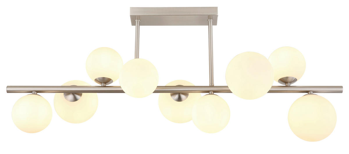 STROPNA LED-SVETILKA   //3000 K/230 V/ - barve niklja/opal, Konvencionalno, kovina/steklo (87/28/37cm) - Globo