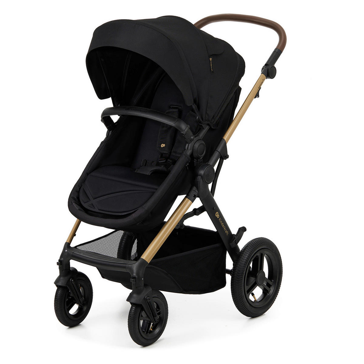 KINDERWAGENSET Moov 2 Air  - Goldfarben/Schwarz, Basics, Textil/Metall (60/86.5/106cm) - Kinderkraft