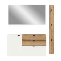 PREDSOBLJE  bijela, hrast tamni  - bijela/hrast tamni, Design, drvni materijal (158/194/37cm) - Livetastic