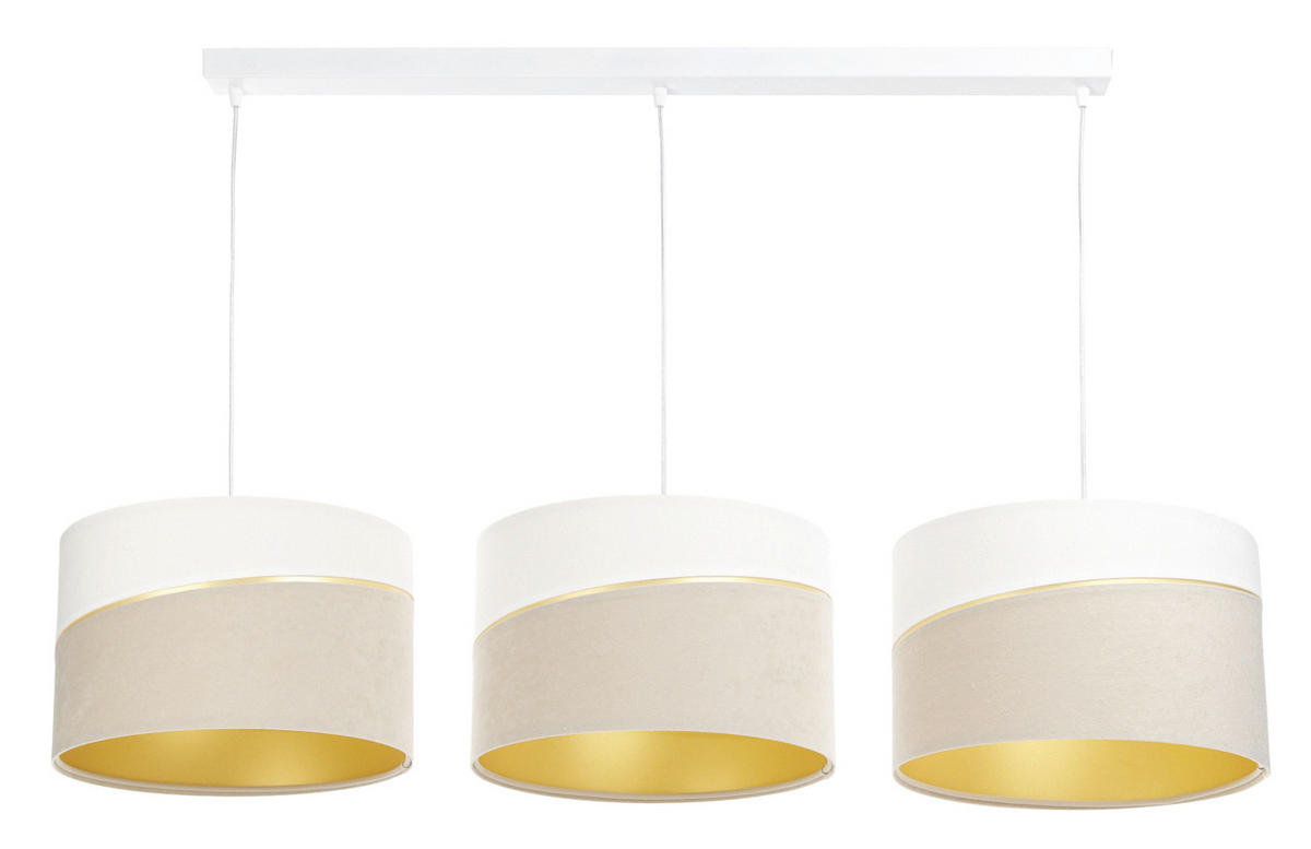 HÄNGELEUCHTE Swing 114/90 cm   - Beige/Goldfarben, Design, Kunststoff/Textil (114/90cm)