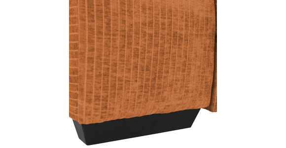 ECKSOFA in Flachgewebe Rostfarben  - Rostfarben/Schwarz, KONVENTIONELL, Holz/Textil (280/190cm) - Carryhome