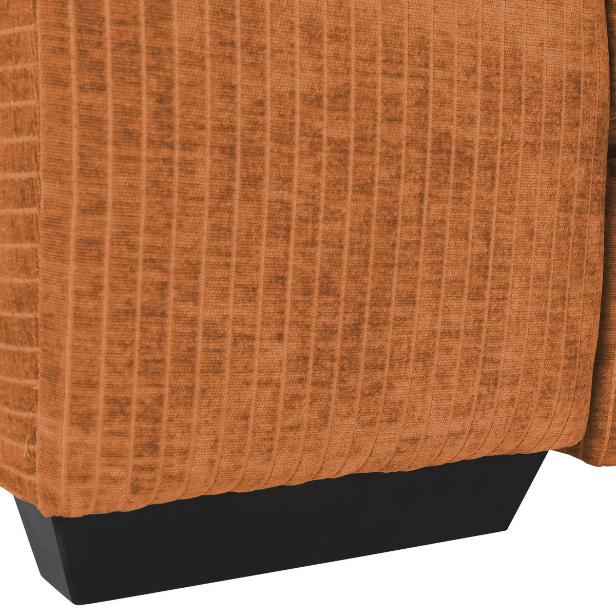 ECKSOFA in Flachgewebe Rostfarben  - Rostfarben/Schwarz, Konventionell, Holz/Textil (280/190cm) - Carryhome