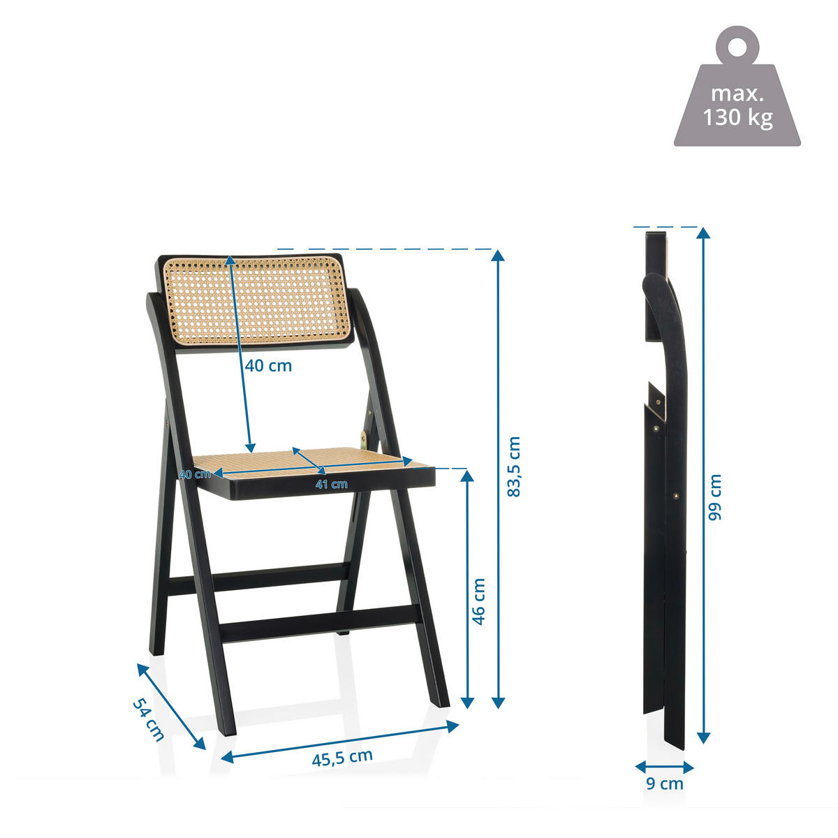 FÄLLSTOL i trä brun, svart  - brun/svart, Modern, trä (45,5/83,5/45cm) - MID.YOU