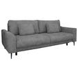 SCHLAFSOFA  mit Liegefunktion, Schlafen auf Sitzhöhe, Rücken echt Chenille Grau  - Schwarz/Grau, KONVENTIONELL, Textil/Metall (235/90/104cm) - Carryhome