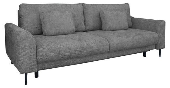 SCHLAFSOFA  mit Liegefunktion, Schlafen auf Sitzhöhe, Rücken echt Chenille Grau  - Schwarz/Grau, KONVENTIONELL, Textil/Metall (235/90/104cm) - Carryhome