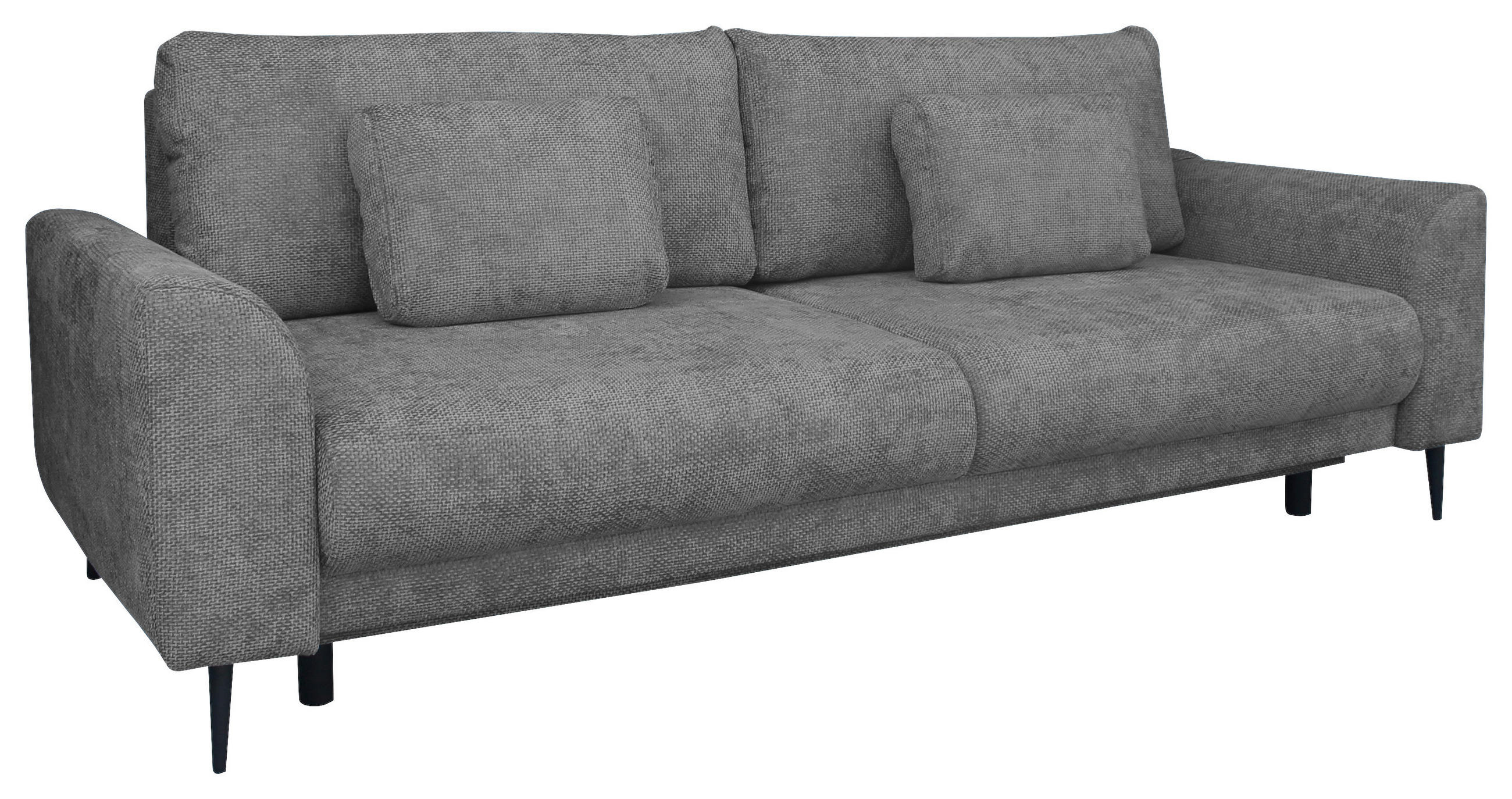 SCHLAFSOFA Chenille Grau  - Schwarz/Grau, KONVENTIONELL, Textil/Metall (235/90/104cm) - Carryhome