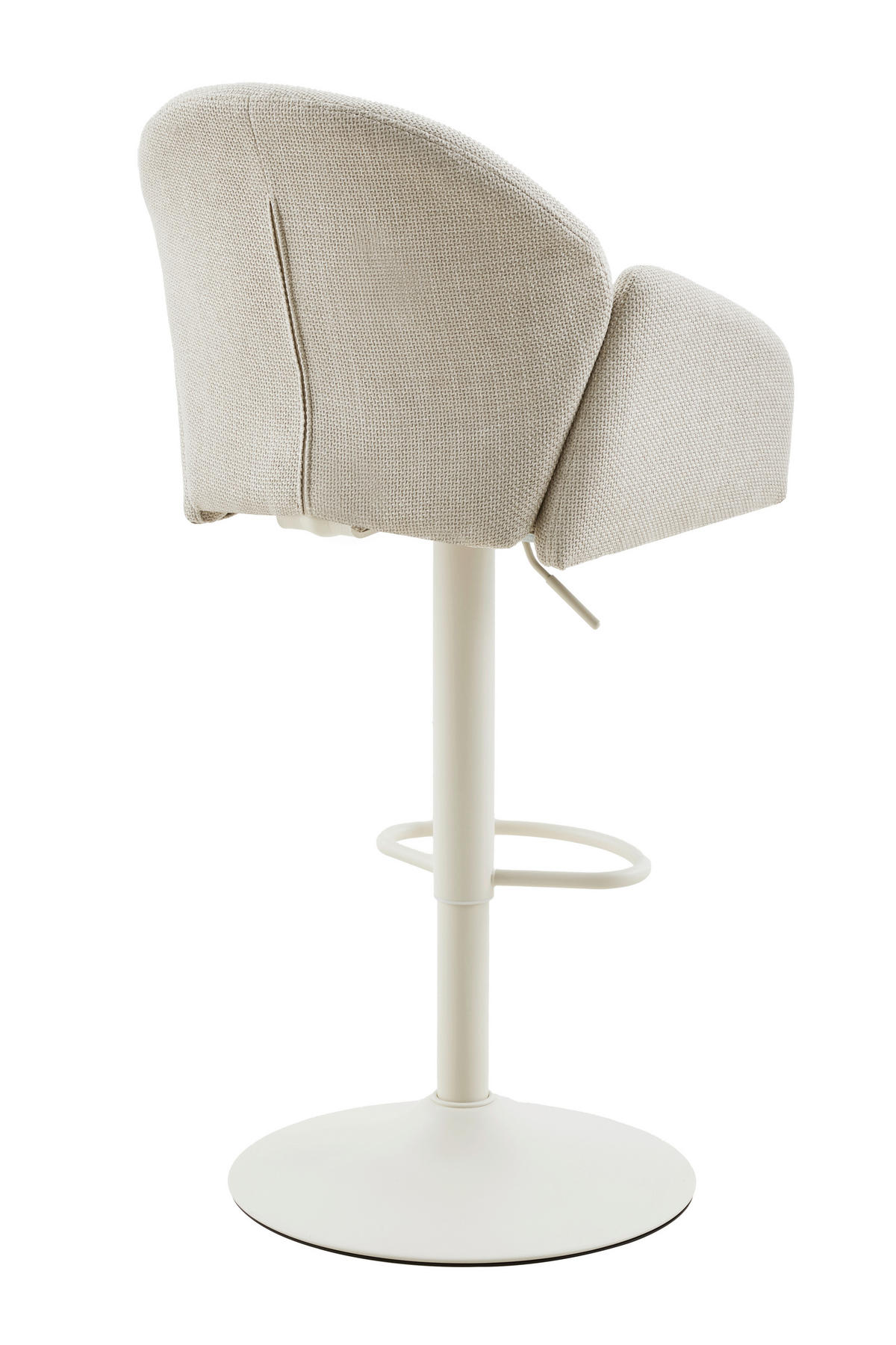 BARHOCKER-SET Webstoff Beige Stahl erweiterbar, Sitzfläche 360° drehbar  - Beige/Creme, MODERN, Textil/Metall (51,5/96-117/53cm) - MID.YOU