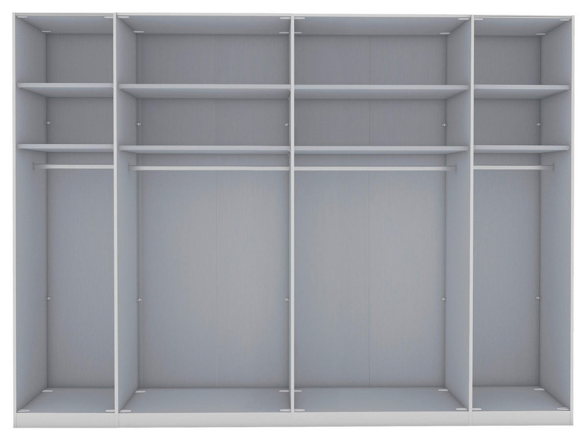 FALTTÜRENSCHRANK in Weiss, Eiche Bianco  - Schieferfarben/Weiss, Konventionell, Glas/Holzwerkstoff (300/236/58cm) - Dieter Knoll