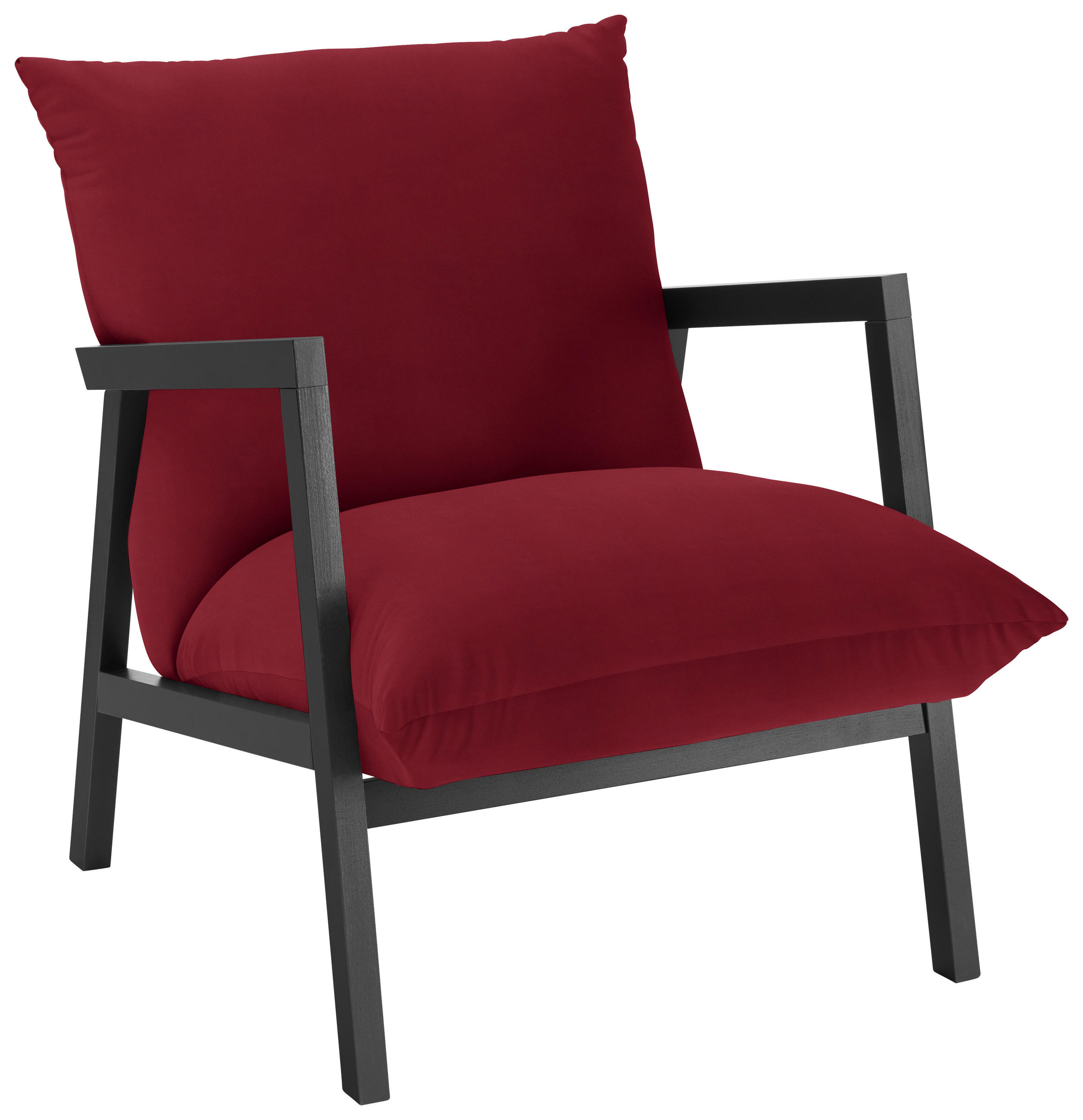 FOTELJA tekstil  crvena   - wenge boje/crvena, Design, tekstil/drvo (63/76/80cm) - Carryhome