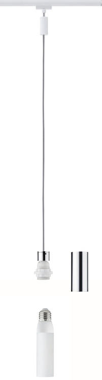 SCHIENENSYSTEM-HÄNGELEUCHTE URail 150 cm   - Chromfarben/Weiß, Design, Metall (150cm) - Paulmann