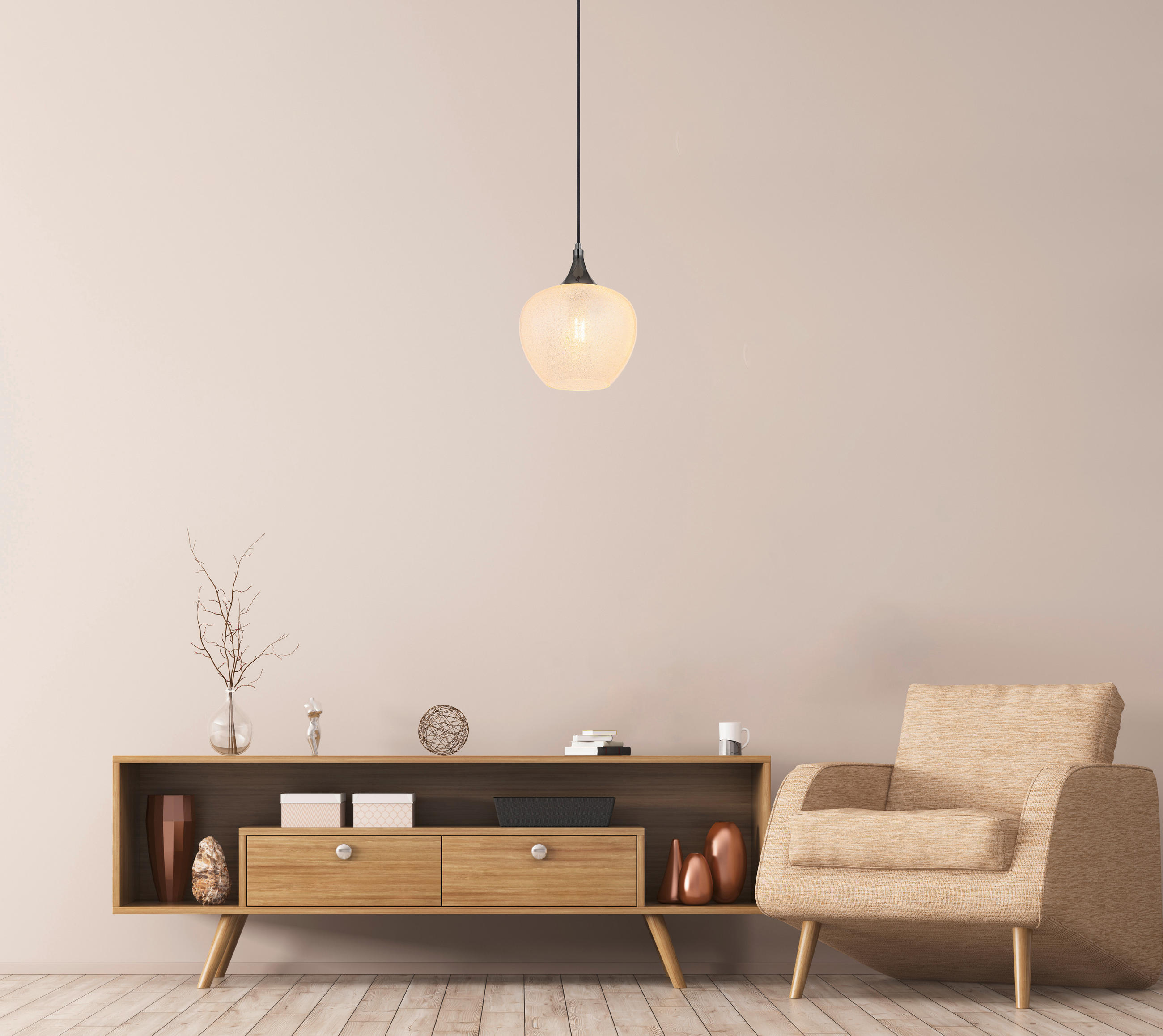 HÄNGLAMPA 24/120 cm  - klar/kromfärg, Klassisk, metall/glas (24/120cm) - Globo