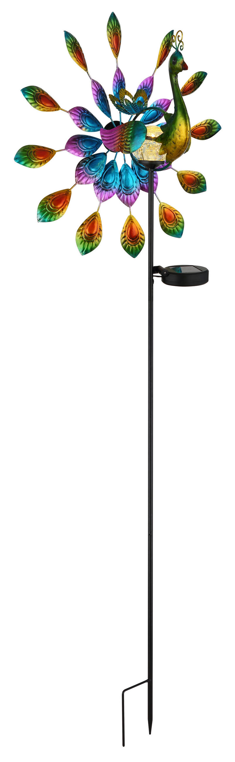 SOLARLEUCHTE - Multicolor/Schwarz, Basics, Kunststoff/Metall (38/25/120cm) - Globo