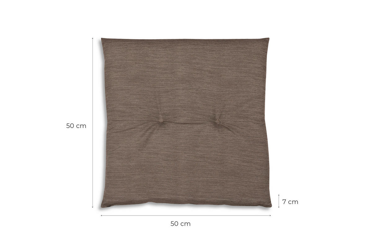 GARTENSITZKISSEN 2-er Set  - Taupe, Basics, Textil (48/5/48cm)