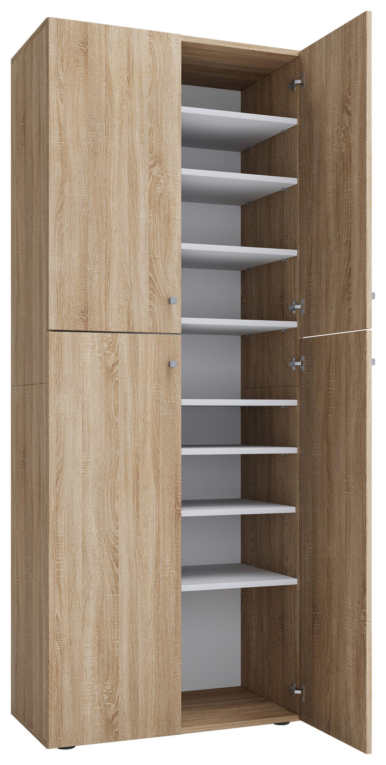 SKOSKÅP  i 70/182/37 cm  - silver/svart, Klassisk, trämaterial/plast (70/182/37cm) - MID.YOU